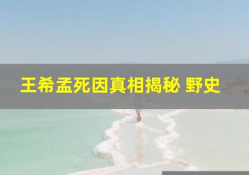 王希孟死因真相揭秘 野史